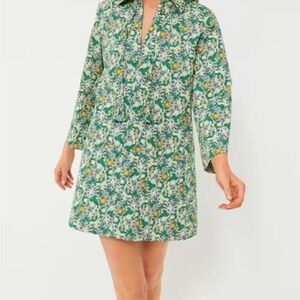 Tuckernuck Hyacinth House Large Long Sleeve Green Carrington Collared Mini Dress